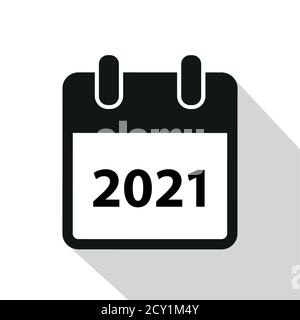 simple calendar icon 2021 new year on white background vector illustration EPS10 Stock Vector