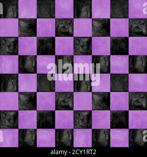 Purple Black Checkerboard Leggings, Checkered Leggings, Chessboard