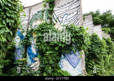 Berlin wall ruins - traces of the cold war Stock Photo