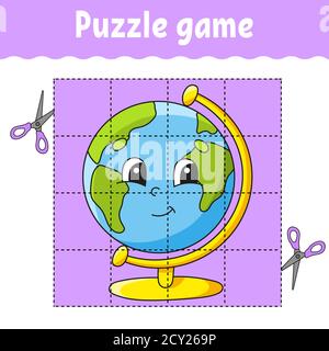 Puzzle game for kids. Education developing worksheet. Back to school. Color activity page. For toddler. Riddle for preschool. Isolated vector illustra Stock Vector