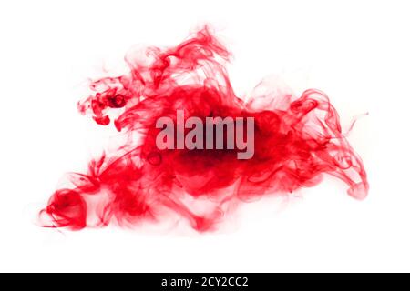 Abstract red blotch blurred on white background Stock Photo