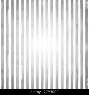 Gray and white grunge striped abstract geometric background. Watercolor hand drawn texture with space for text. Stock Photo
