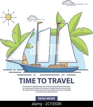 Sailing yacht icon in flat style Stock Vector Image & Art - Alamy
