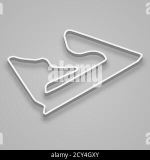 Sakhir Circuit for motorsport and autosport. Bahrain Grand prix race track. Stock Vector