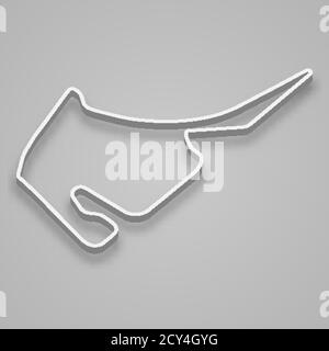 Hockenheim Circuit for motorsport and autosport. Germany Grand prix race track Stock Vector