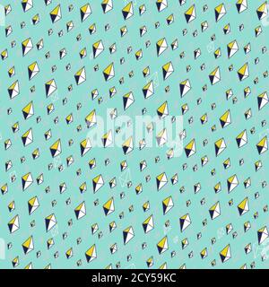 Crystal diamonds background, vector seamless pattern. Multicolor jewelry texture. Vector background. Stock Vector