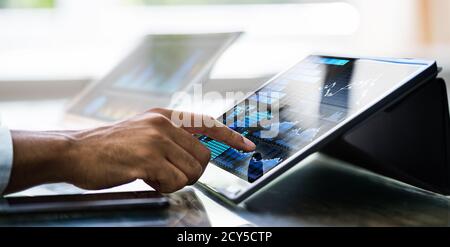 African American Financial Business Advisor Using Computer Stock Photo