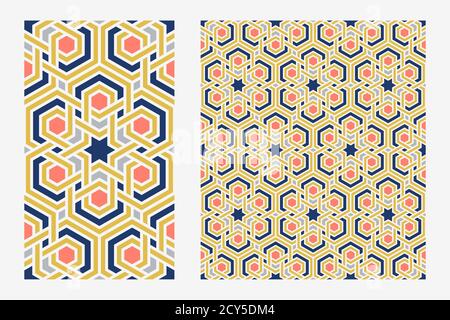 Traditional arabic islam geometric art. Single floor tile and arabesque seamless repeat pattern. Moroccan patterned wall tiles. Vector illustration. Stock Vector