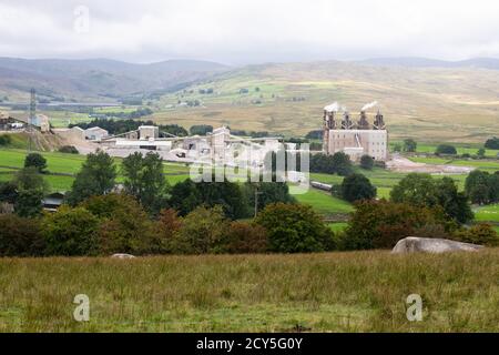 Tata Steel limestone quarry and lime kilns, Hardendale Quarry, Shap, Cumbria, England, UK Stock Photo