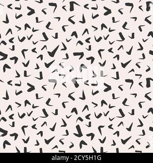 Simple hand-drawn ink doodles, seamless pattern, abstract geometric background. Random brush strokes. Simple and useful ink texture design. Vector ill Stock Vector