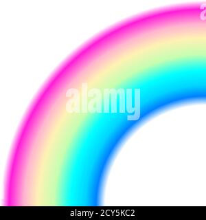 Rainbow half arc shape, quarter circle, pastel neon gradient spectrum colors, colorful striped pattern. Vector illustration. Rainbow icon. Stock Vector