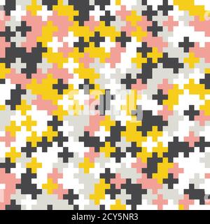 Abstract geometric background, random coloring. Seamless vector pattern. Colorful mosaic illustration. Perfect for wrapping paper, wallpaper, fabric d Stock Vector