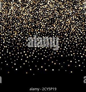Luxury golden confetti particles, gold glittering background. Scattered golden dots design. Vector illustration. Stock Vector