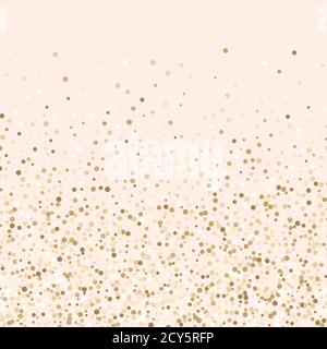 Luxury golden confetti particles, gold glittering background. Scattered golden dots design. Vector illustration. Stock Vector