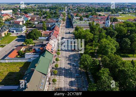 Aerial view of center of the Suwalki city, Poland Stock Photo
