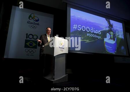 Rio 2016 Olympic Games Organising Committee President Carlos Arthur Nuzman speaks during a news conference marking 500 days to go until to the opening ceremony of the games, in Rio de Janeiro March 24, 2015. REUTERS/Pilar Olivares