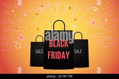 Black friday banner template Vector illustration in flat design Stock Vector