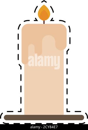 Isolated candle halloween october scary icon sticker- Vector Stock Vector