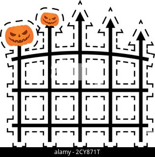 Isolated grille halloween october scary icon sticker- Vector Stock Vector