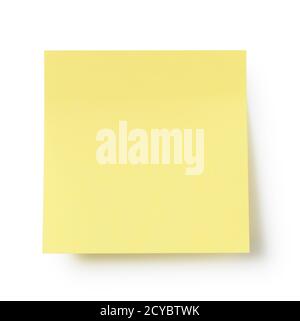 Yellow sticky notes on a white background Stock Photo