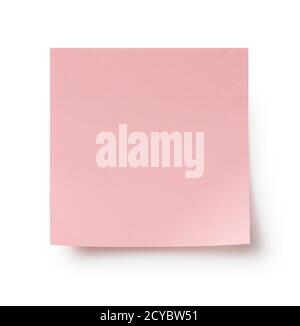 Pink sticky notes on a white background Stock Photo
