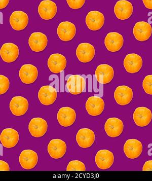 Seamless pattern with pumpkin. Autumn abstract seamless pattern made from Pumpkins on the purpule background. Pumpkin quality pattern. Stock Photo