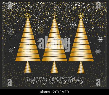 Merry Christmas Card Vector design on a festive background Stock Vector