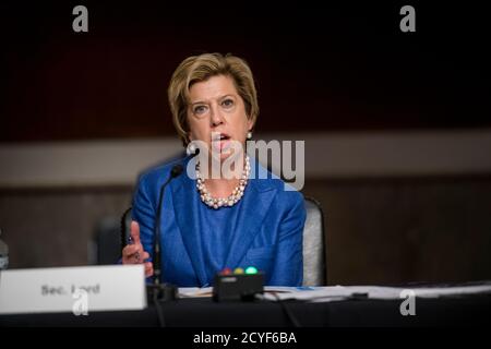 Washington, United States Of America. 01st Oct, 2020. Under Secretary of Defense for Acquisition and Sustainment Ellen M. Lord appears before a US Senate Armed Services Committee - Subcommittee on Readiness and Management Support hearing to examine supply chain integrity, in the Dirksen Senate Office Building in Washington, DC., Thursday, October 1, 2020. Credit: Rod Lamkey/CNP | usage worldwide Credit: dpa/Alamy Live News Stock Photo