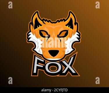 Illustration vector design of Fox esport logo template Stock Vector