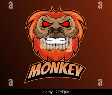 Illustration vector design of Monkey eSport logo template Stock Vector