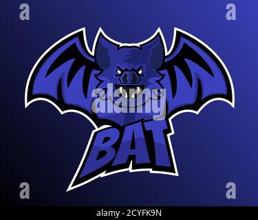 Illustration vector design of Bat eSport logo template Stock Vector