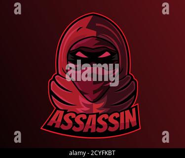Illustration vector design of Assassin eSport logo template Stock Vector