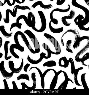 Swirled brush strokes vector seamless pattern Stock Vector