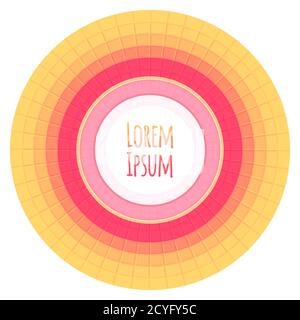 Round frame made of multicolored blocks with place for text. Vector element for greeting cards, invitation cards and your design. Stock Vector