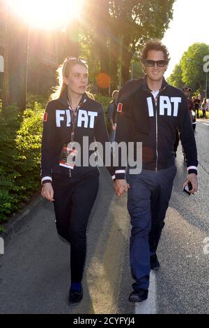 Lavinia Borromeo, wife of John Elkann, takes her son Leone to shop downtown Featuring: Lavinia ...