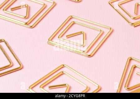 Abstract square and triangles metallic shapes on the blue background Stock Photo