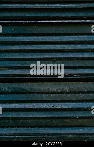 Texture close-up of blue painted wooden planks. Stock Photo