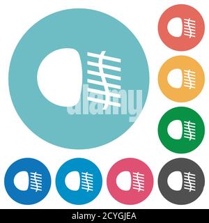 Fog lights flat white icons on round color backgrounds. 6 bonus icons ...