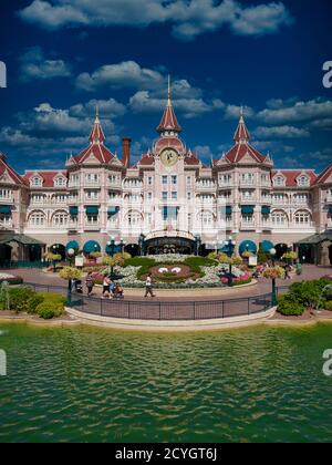 Disneyland Hotel and park entrance, Disneyland Paris, Marne-la-Vallée, Paris, France, Europe Stock Photo