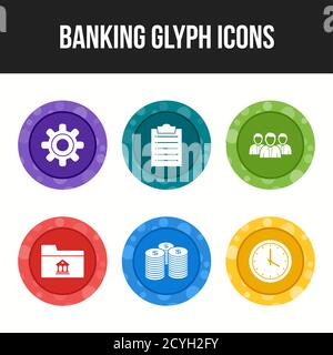6 Beautiful Banking Glyph vector icon set Stock Vector