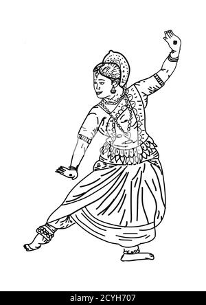 How to draw a classical dancer (Pencil drawing of dancing girl) - YouTube