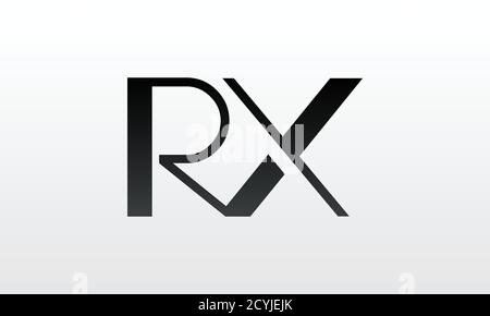 Creative white letter RX R x logo with leading lines and road concept ...