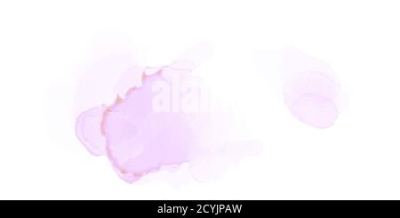 Watercolor Pink Splashes . Alcohol Ink Texture. Abstract Colorful Background. Hand Painted Watercolor Texture Stock Vector