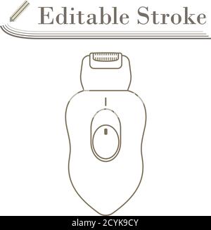 Depilator Icon. Editable Stroke Simple Design. Vector Illustration. Stock Vector