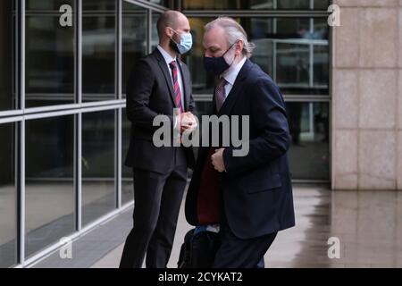 Brussels, Belgium. 2nd Oct, 2020. British diplomat, Sir Timothy Earle Barrow arrives for a meeting with European Commission's Head of Task Force for Relations with the United Kingdom Michel Barnier at the European Commission. Credit: ALEXANDROS MICHAILIDIS/Alamy Live News Stock Photo