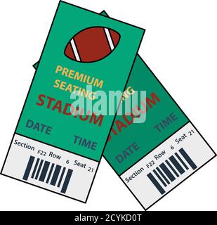 American Football Tickets Icon. Editable Outline With Color Fill Design. Vector Illustration. Stock Vector