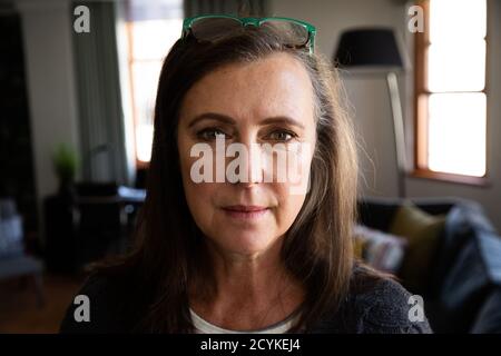 Portrait of senior woman at home Stock Photo