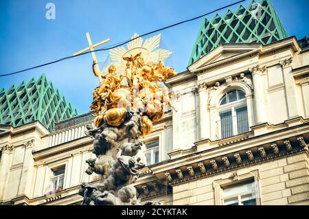 Wien, Austria - The plague column or the column of the pest in Graben street. Stock Photo