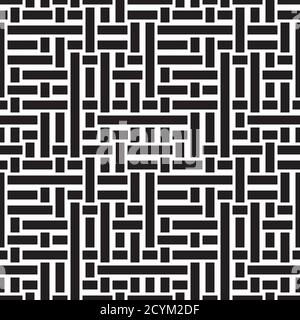 Seamless pattern with horizontal and vertical black bands Stock Vector