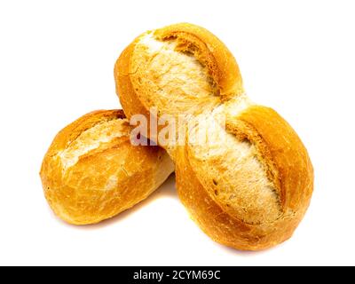 Wheat rolls isolated on white background Stock Photo